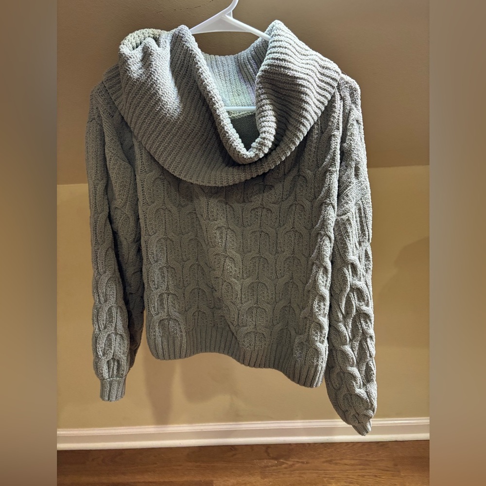 Cozy Cable Knit Sweater with cowl neck
